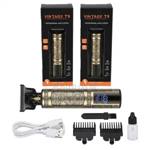 Vintage T9 Professional Hair Clipper/Shaver - Gold Dragon Led Trimmer