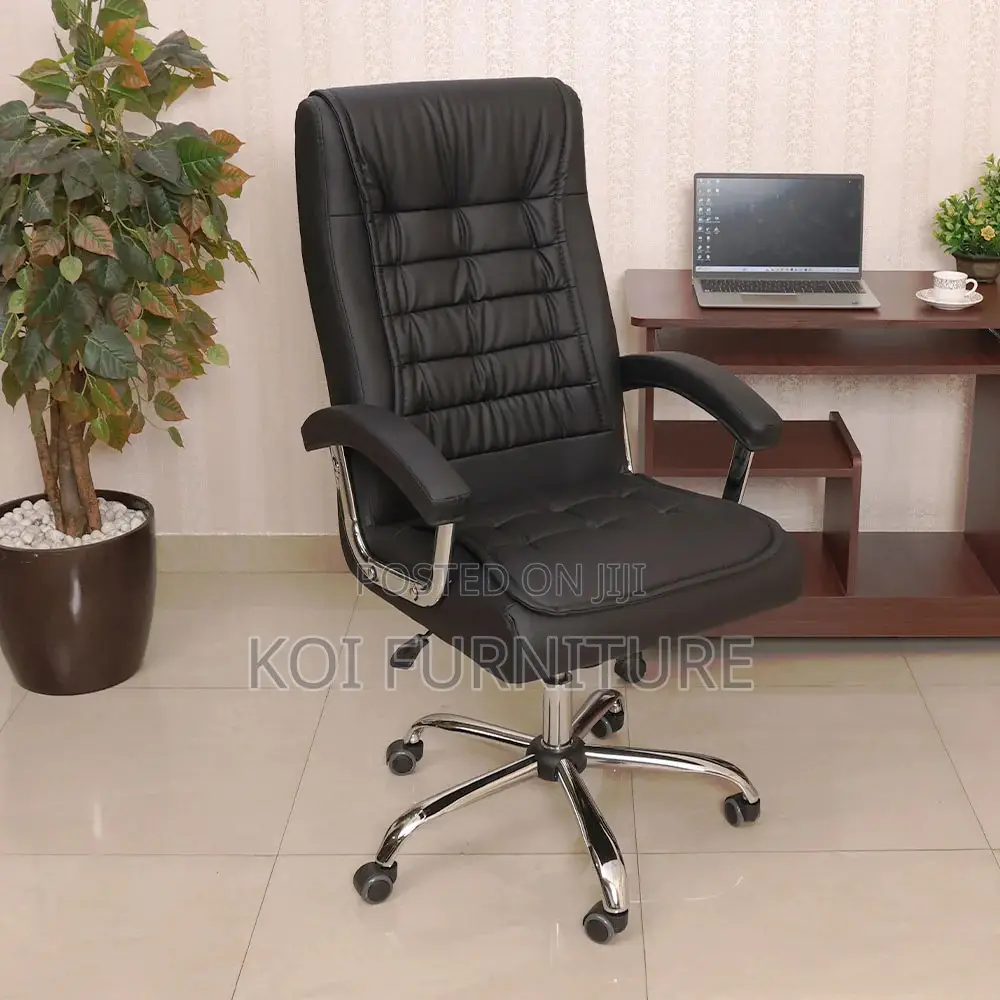Office Chairs; Executive Leather Office Chair With High Backrest