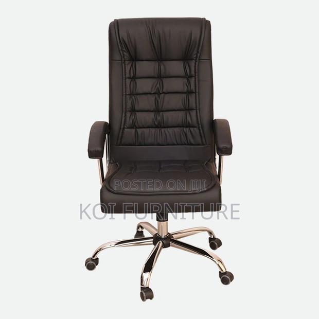 Office Chairs; Executive Leather Office Chair With High Backrest - thumbnail 5