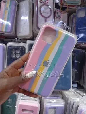 Rainbow Liquid Silicone Back Case Is the Apple iPhone 11 Pro Max.
