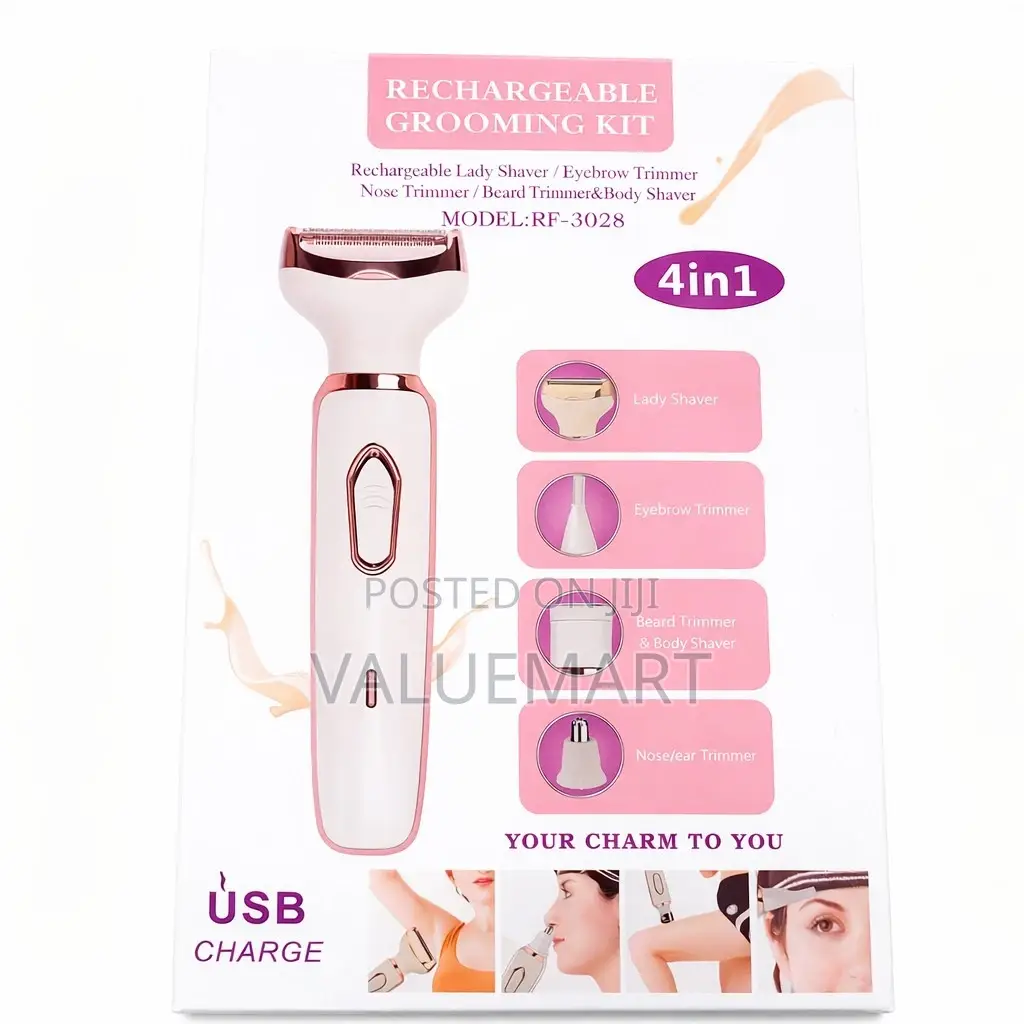 Ladies Shaver – 4-in-1 Rechargeable Hair Remover (Face, Bikini, Legs)