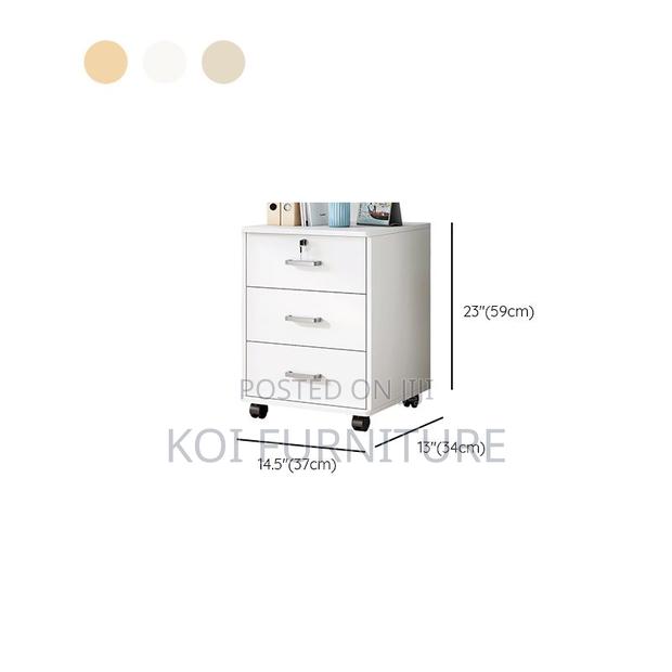 Office Cabinets; Filing Cabinet With Lockable Drawers Rolling Caster - thumbnail 3