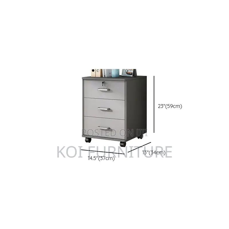Office Cabinets; Filing Cabinet With Lockable Drawers Rolling Caster