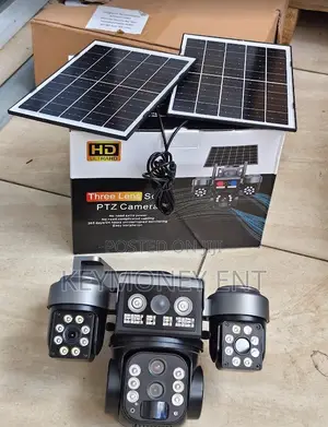 V380 4g Triple Lens 3 Lens Dual Panels With 15x Zoom Solar Camera