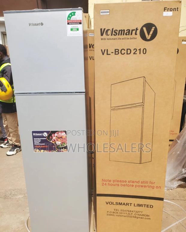 Volsmart 210 Litres Refrigerator Double Door Silver