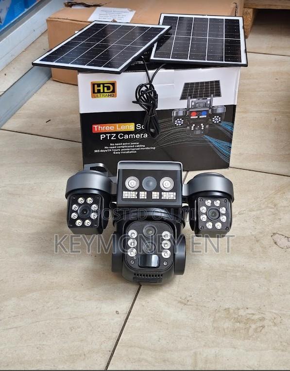 Dual Panels V380 4g Three Lens Solar Powered Outdoor Camera