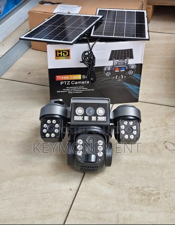 Dual Panels V380 4g Three Lens Solar Powered Outdoor Camera