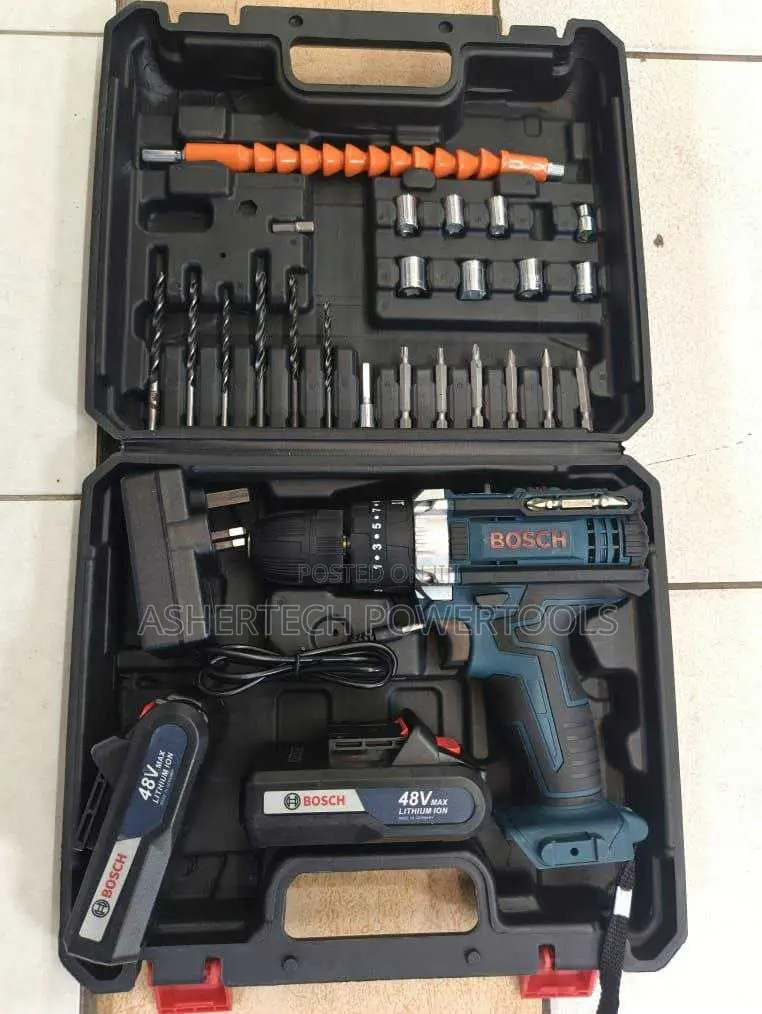 Bosch 48v Lithium-Ion Cordless Drill Set.