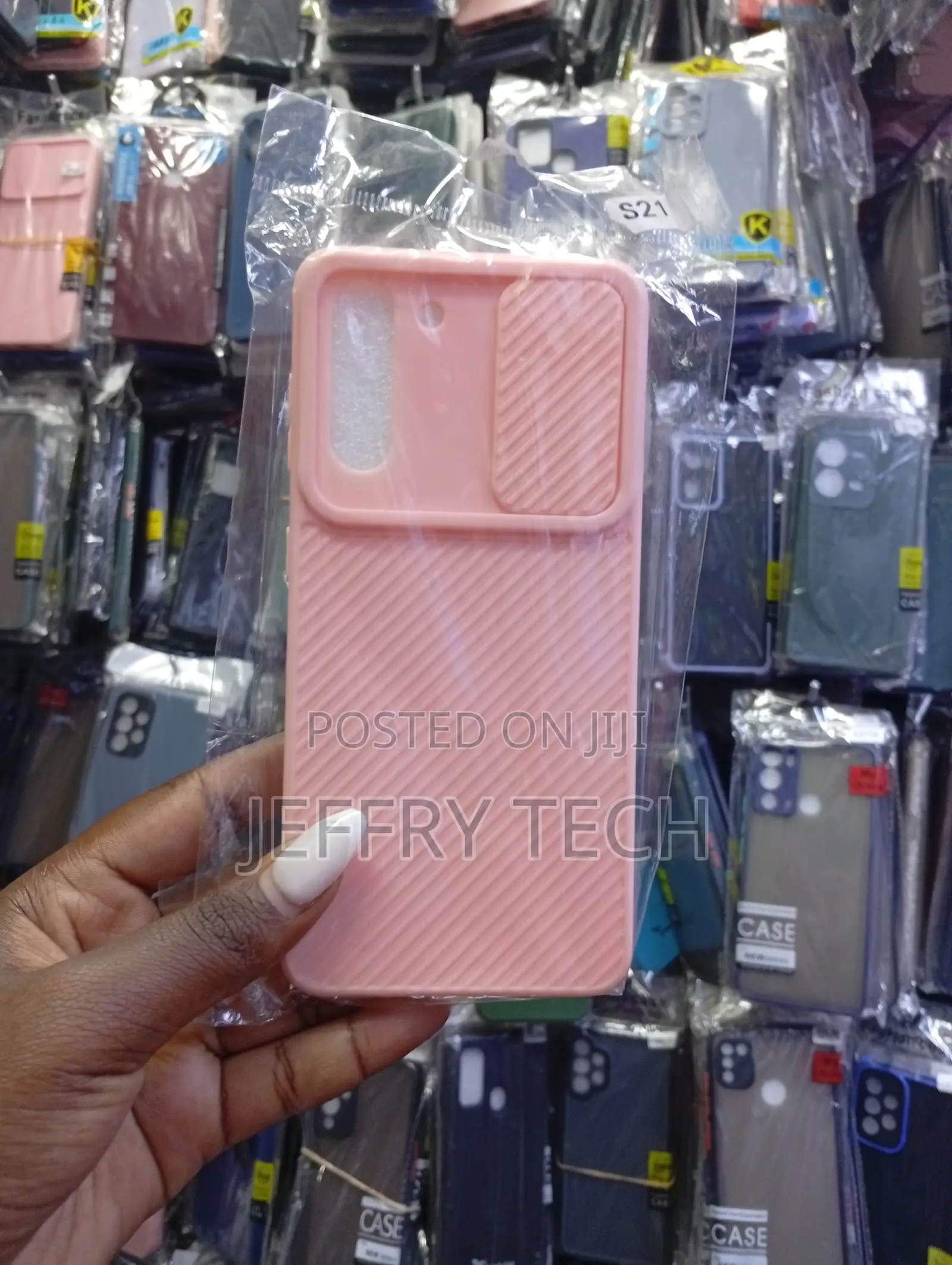 Pink Protective Phone Case With a Sliding Camera Cover