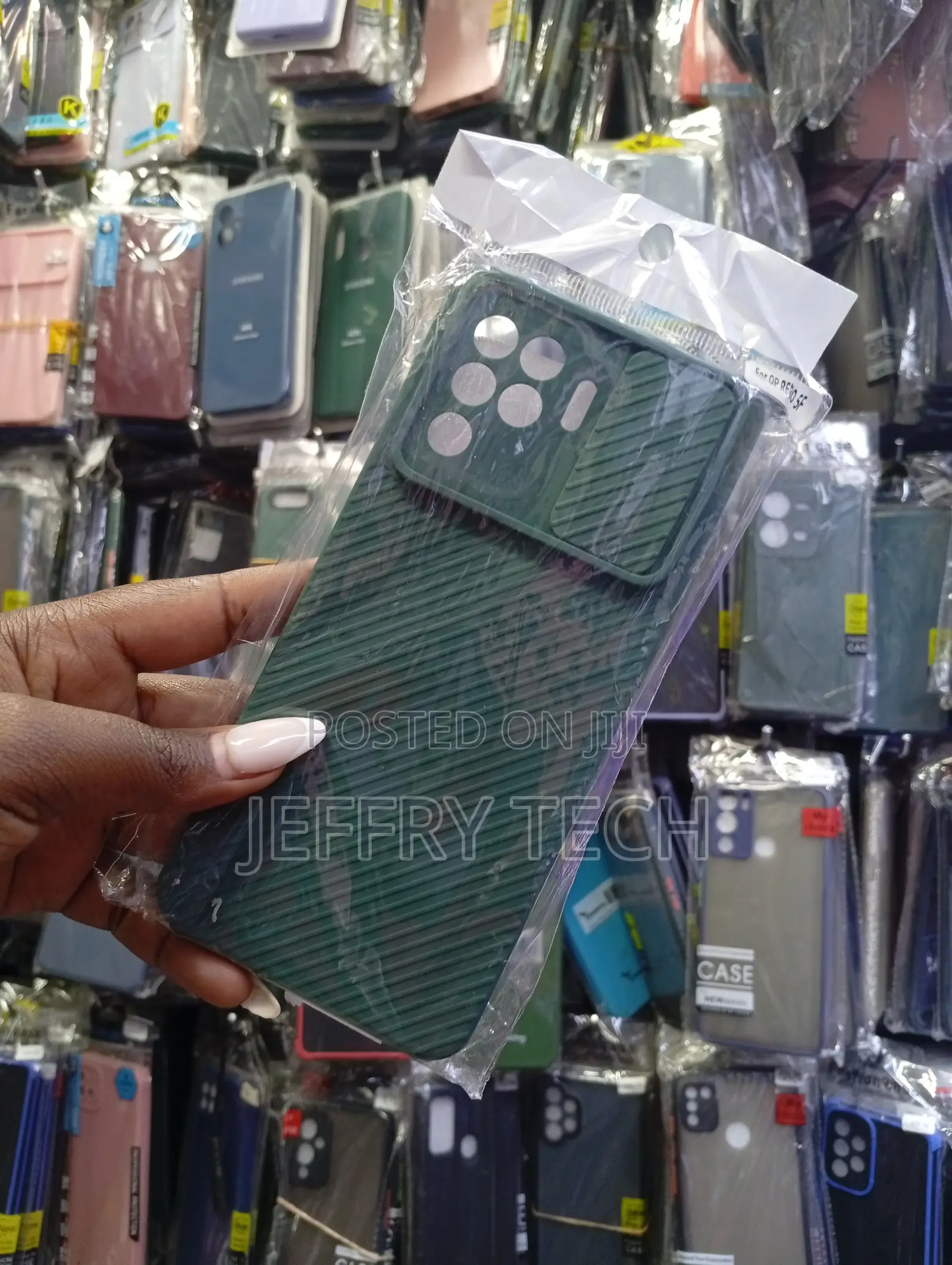 Green Protective Phone Case Featuring a Sliding Camera Cover,