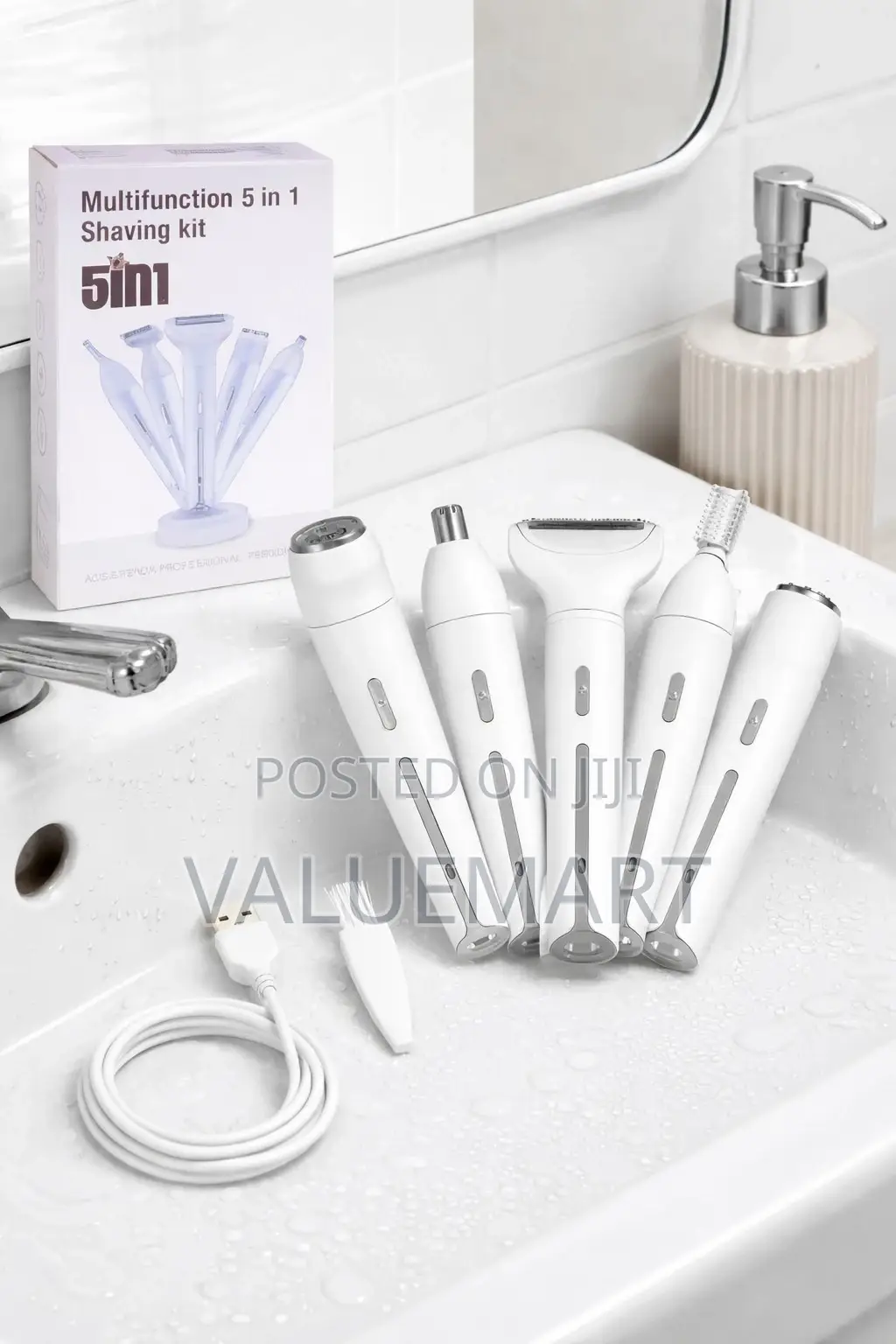 Ladies Shaver 5-in-1 – Rechargeable Hair Remover (Waterproof)
