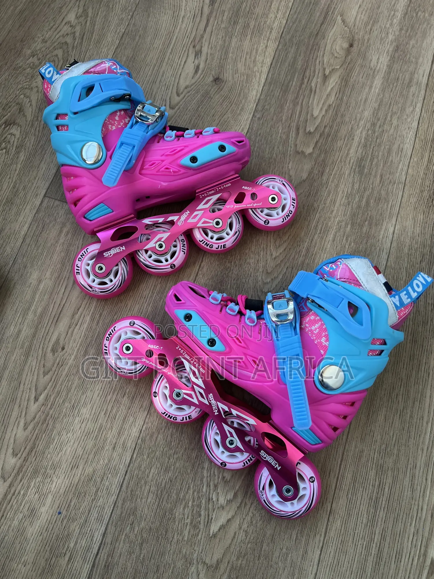 Pink Professional Rubber Wheels Skates