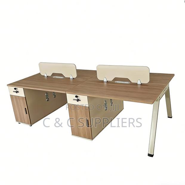 Office Desks; 4-Way Modular Office Workstation With Storage - thumbnail 2