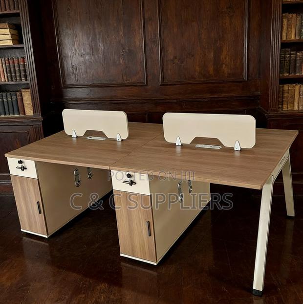 Office Desks; 4-Way Modular Office Workstation With Storage - thumbnail 5
