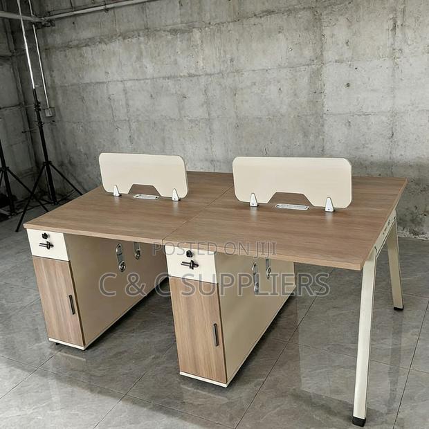 Office Desks; 4-Way Modular Office Workstation With Storage - thumbnail 6