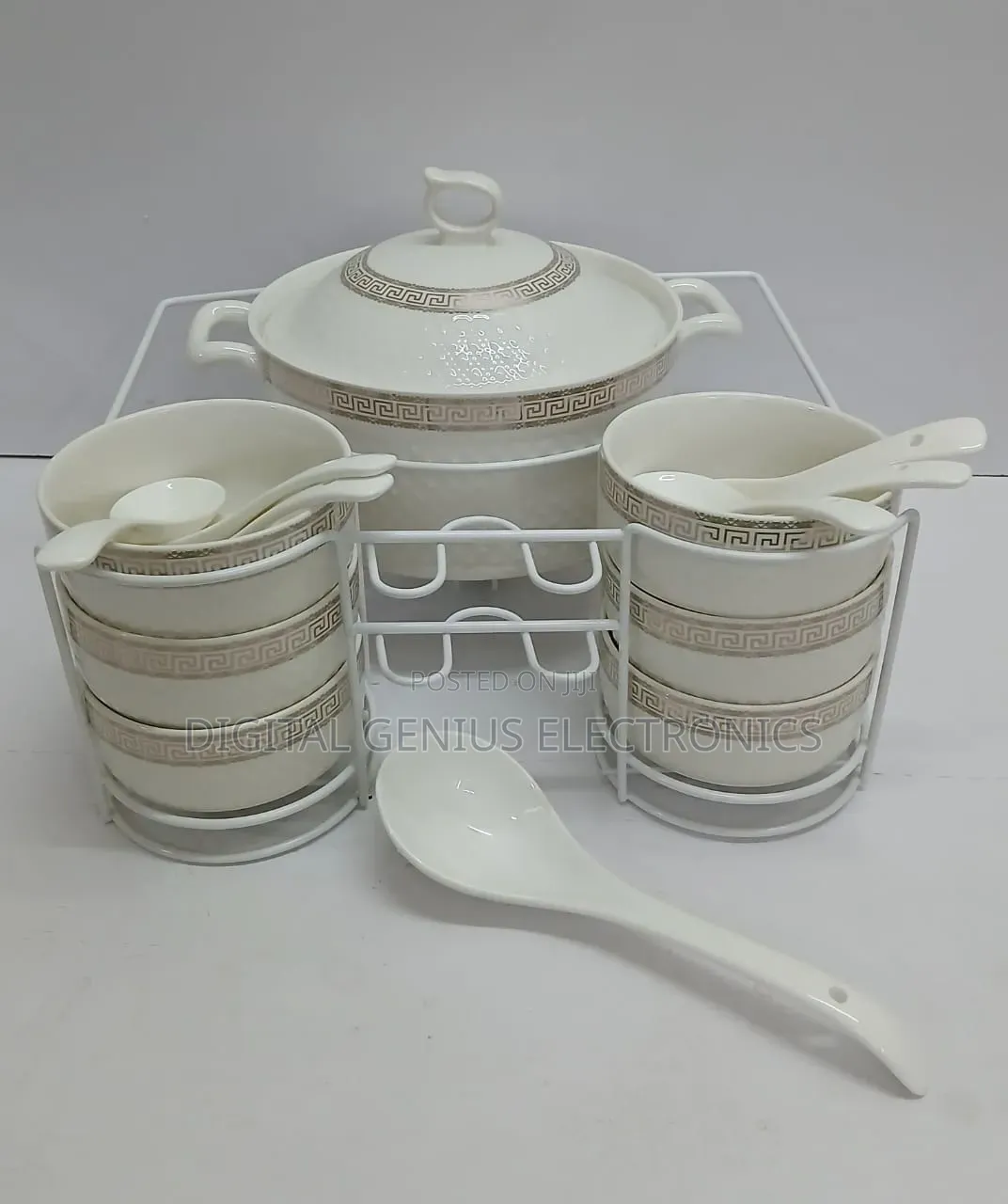 *15pcs Soup Ceremic Set White