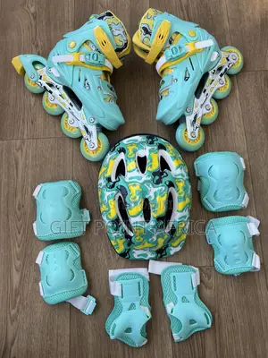Full Set Adjustable Roller Skates With Rubber Wheels for Kids