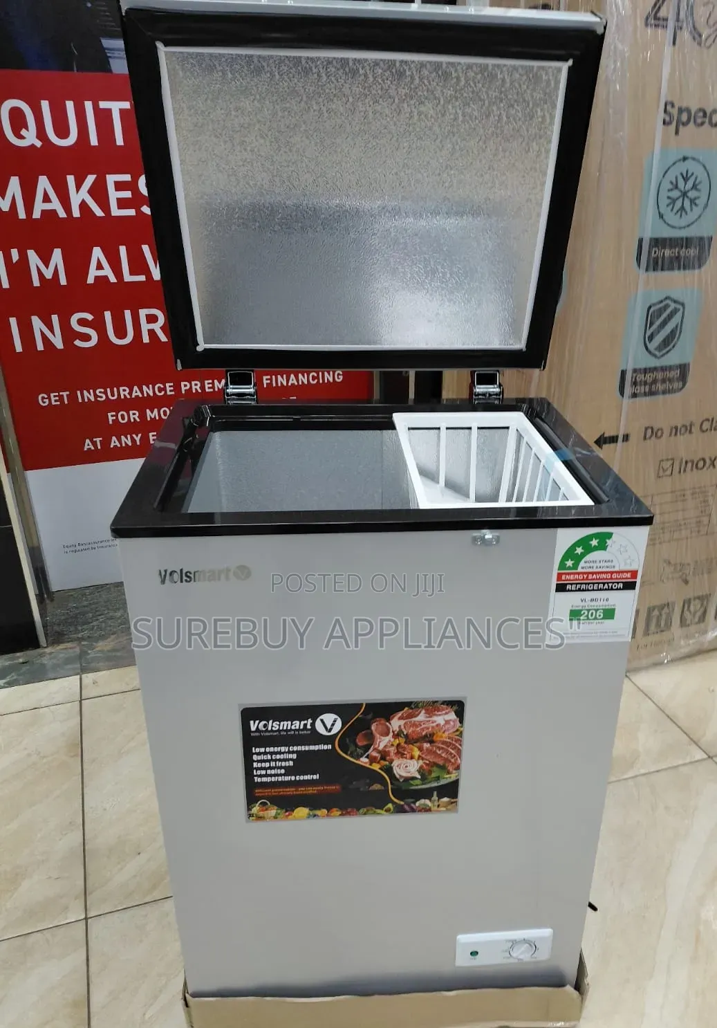 Volsmart 110l Chest Freezer Energy Saving Deep Freezer
