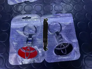 Toyota Double Faced Metal Key Chain in Red,Blue, Black