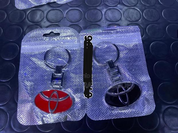 Toyota Double Faced Metal Key Chain in Red,Blue, Black