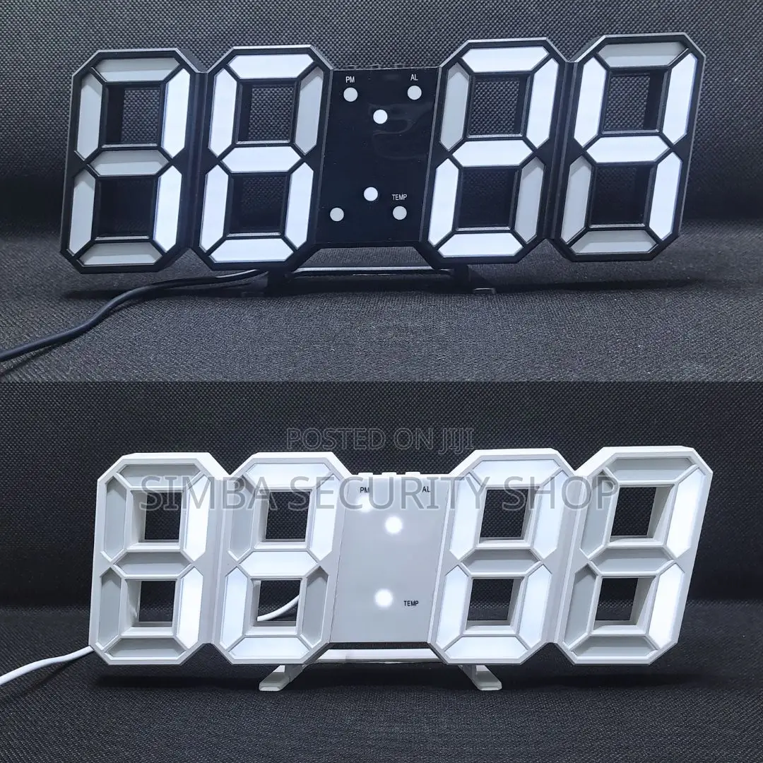 Smart 3d Led Digital Alarm Clock Usb Desk Wall With Date Thermometer
