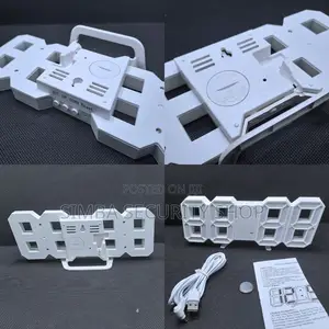 Intelligent White 3d Led Digital Wall or Table Desk Alarm Clock Gift