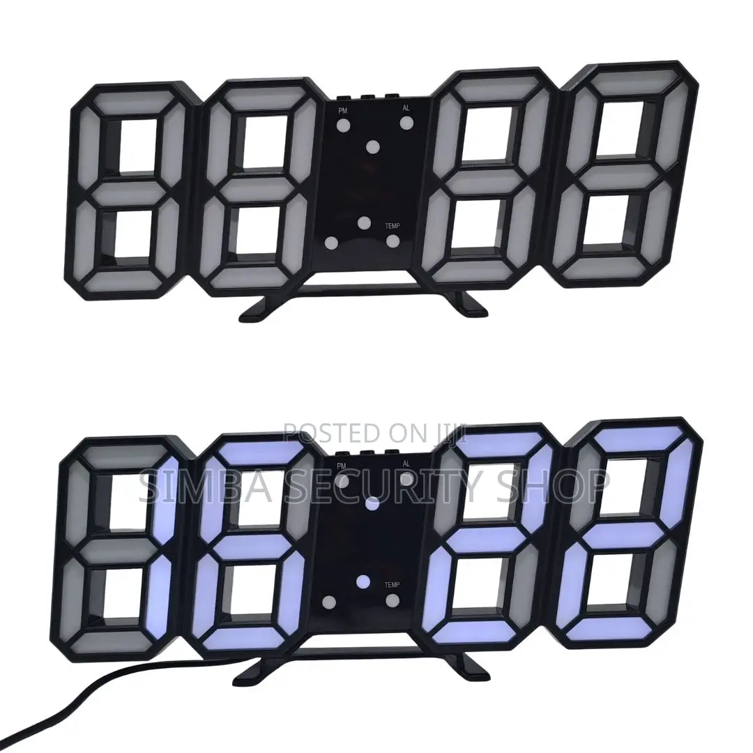 Gaming Smart 3d Led Digital Clock Black With Alarm Usb Thermometer Ai