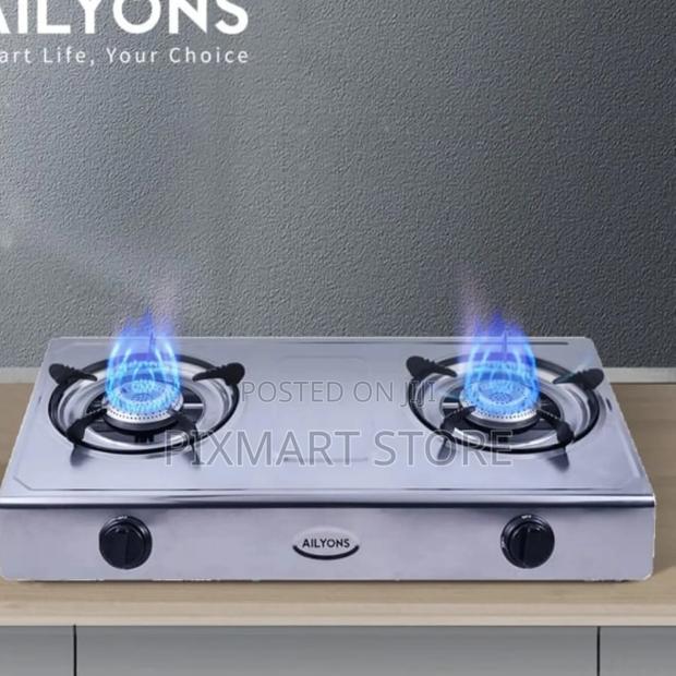 Two Burner Steel Gas Cooker Gs017 – Durable Efficient - thumbnail 2
