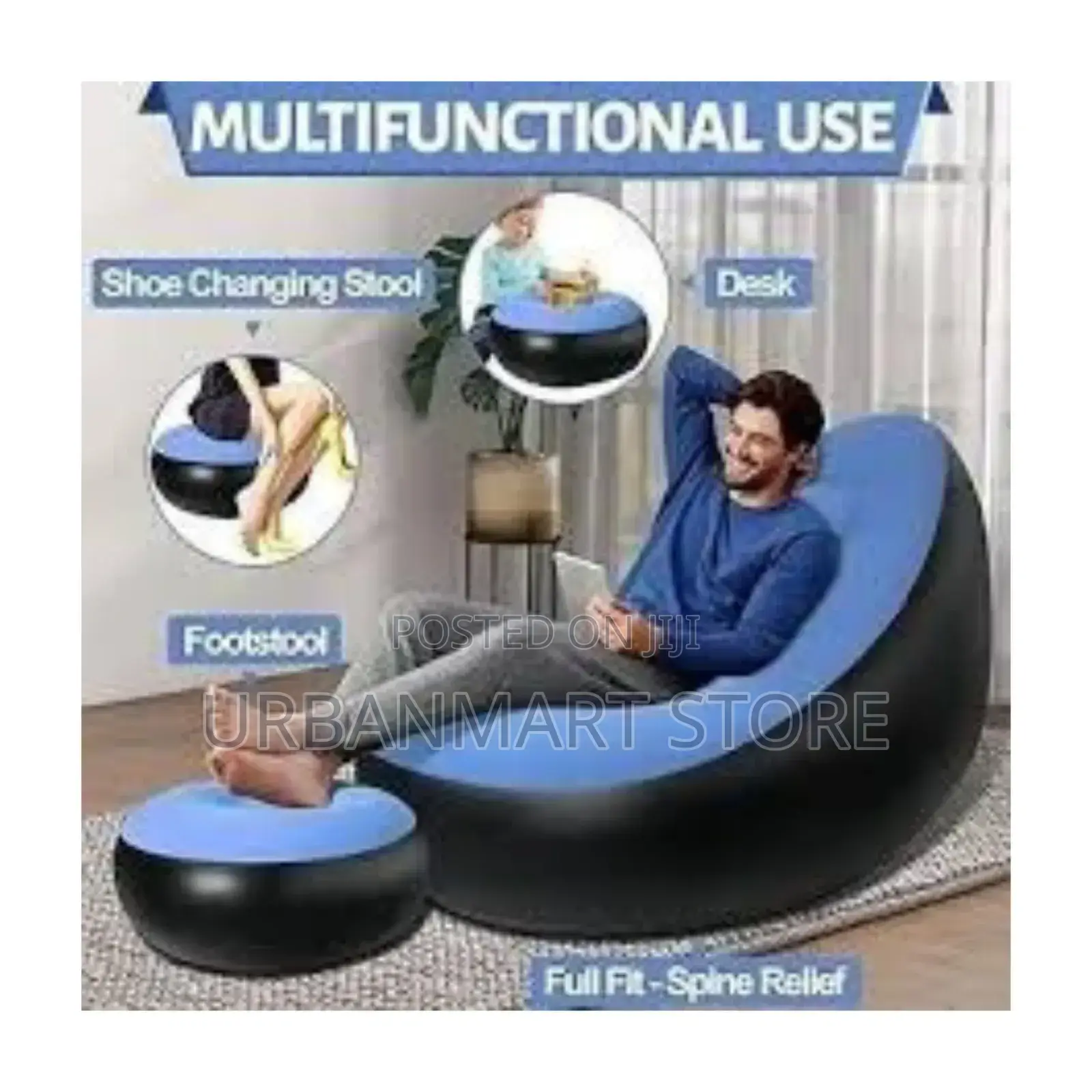 Portable Inflatable Seat Soft Air Cushion for Travel Home