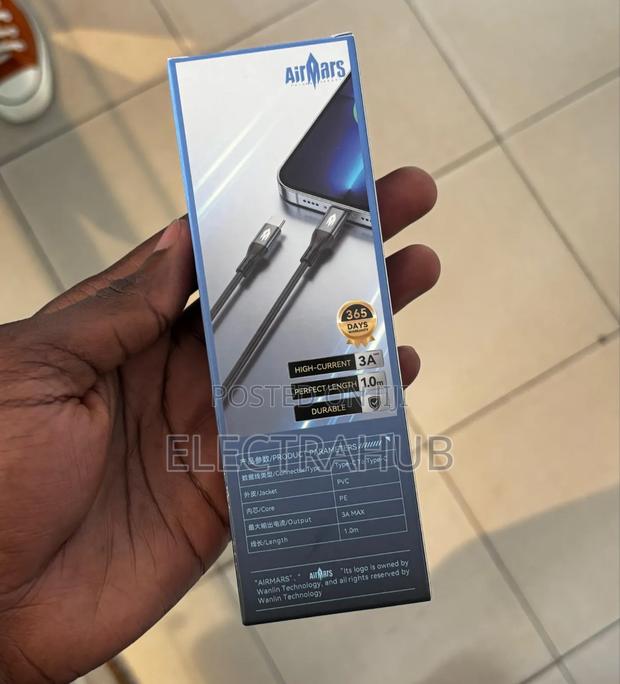 Airmars Silcone 3a Fast Charging Cable Brand New Sealed - thumbnail 2