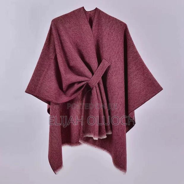 Maroon Wrap Me Up_belted Shawl/Poncho*
