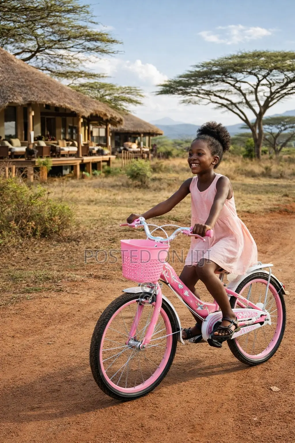 Cute Pink Girls Bike With Safety Cover