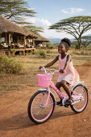 Cute Pink Girls Bike With Safety Cover