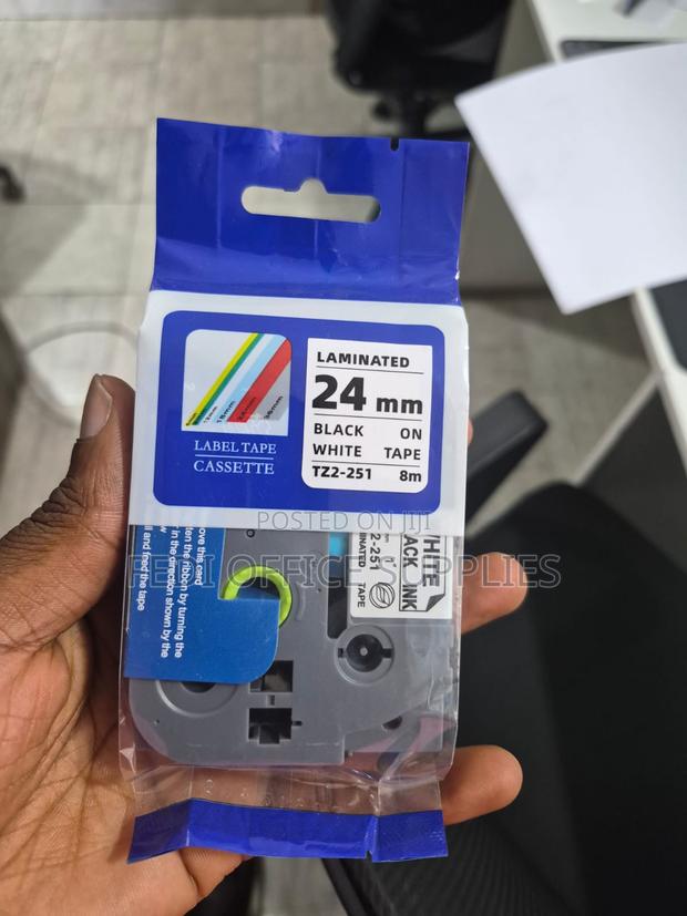 Brother Tz2-251 24mm Black on White Label Tape Cassette Compatible