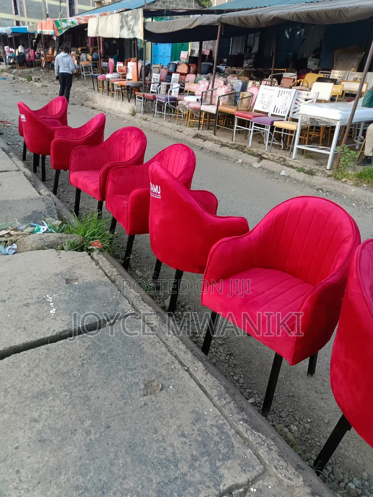 Modern Restaurant or Manicure Chairs, Red Wine 