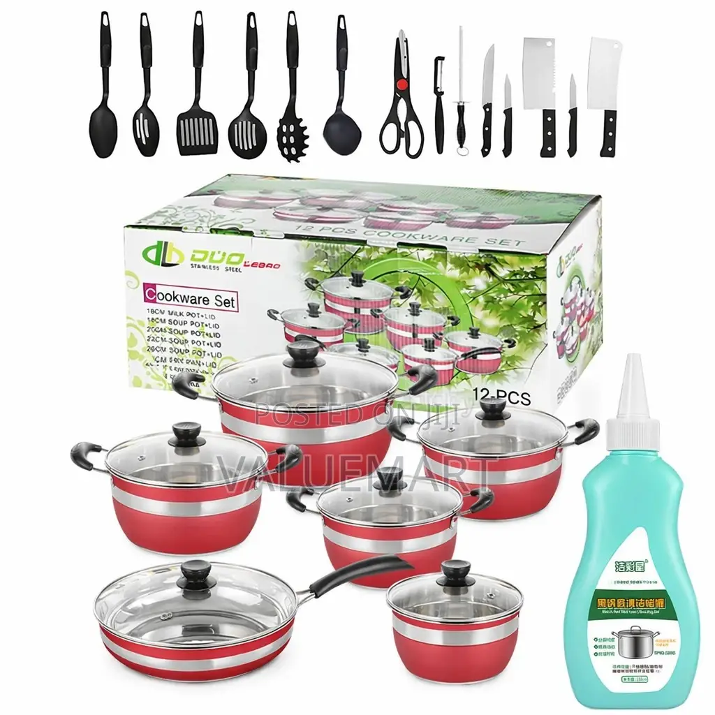 12pcs Cookware Set + Free Cleaning Gel