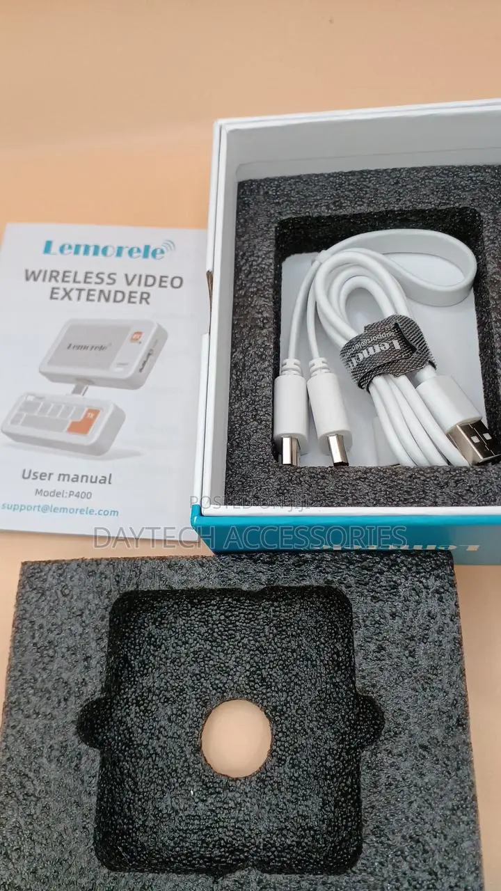 Lemorele Type C P400 Wireless Hdmi Transmitter and Receiver Kit - Whit