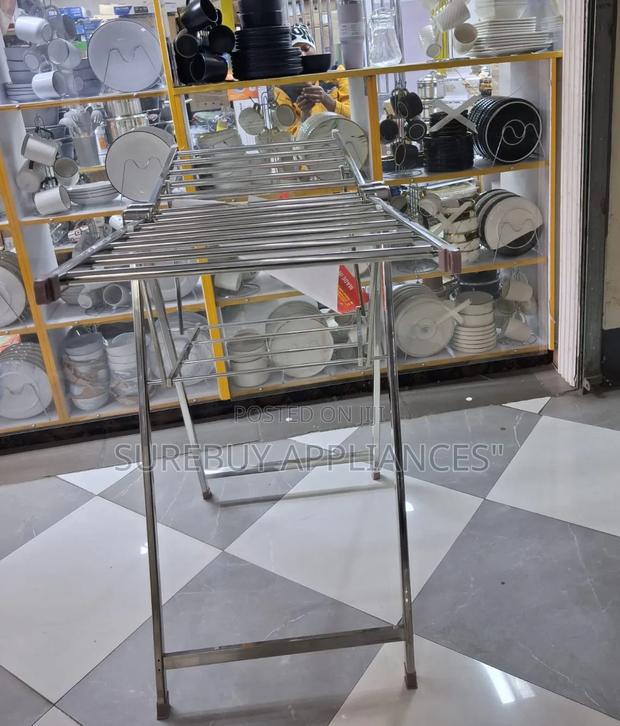 Stainless Steel Metallic Clothes Drying Rack (Adjustable Wings)