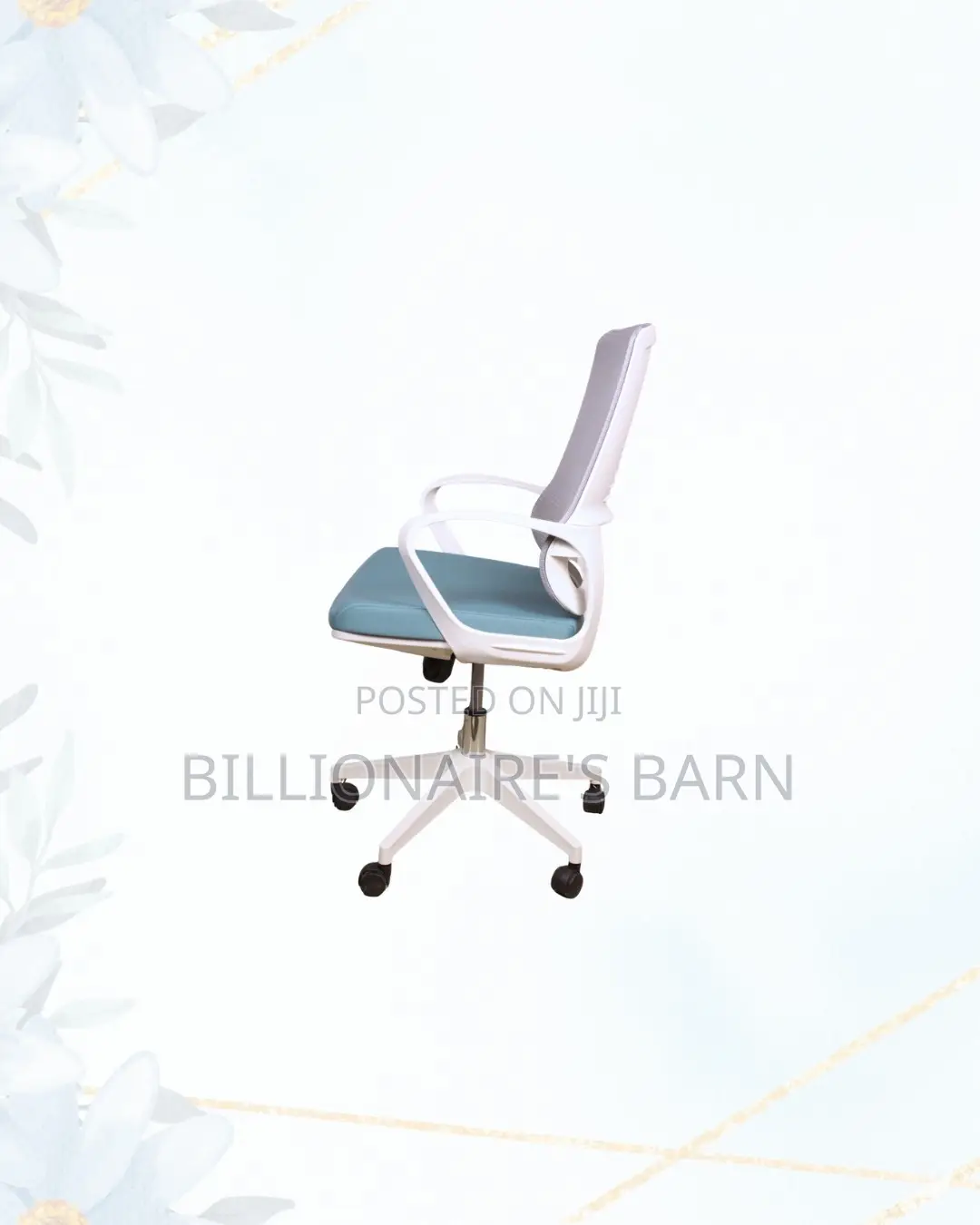 White Ergonomic Mesh Office Chair Mid Back Professional Solution