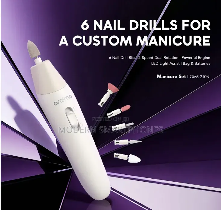 Oraimo Tipsy 6 Nail Drills 2-Speed Dual Rotation Manicure Set