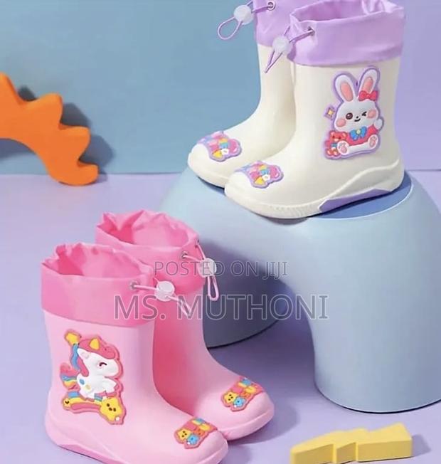 Cute Kids Cartoon Theme Waterproof Gumboots With a Tie Loop* - thumbnail 4