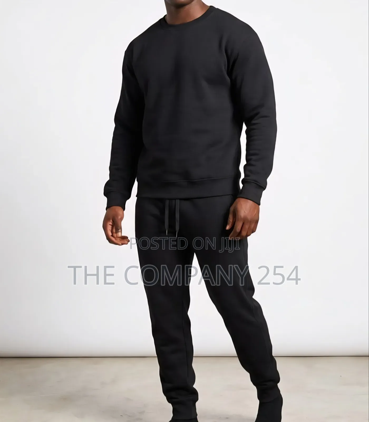 Quality Leather Casual Unisex 2 Piece Men Plain Hoodies Sweatpants