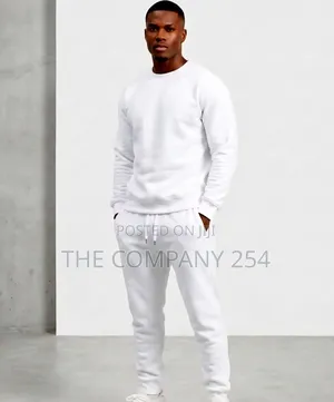 Quality Leather Casual Unisex 2 Piece Men Plain Hoodies Sweatpants