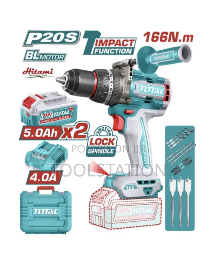 Brushless Cordless Impact Drill 166 Nm Tidli201668