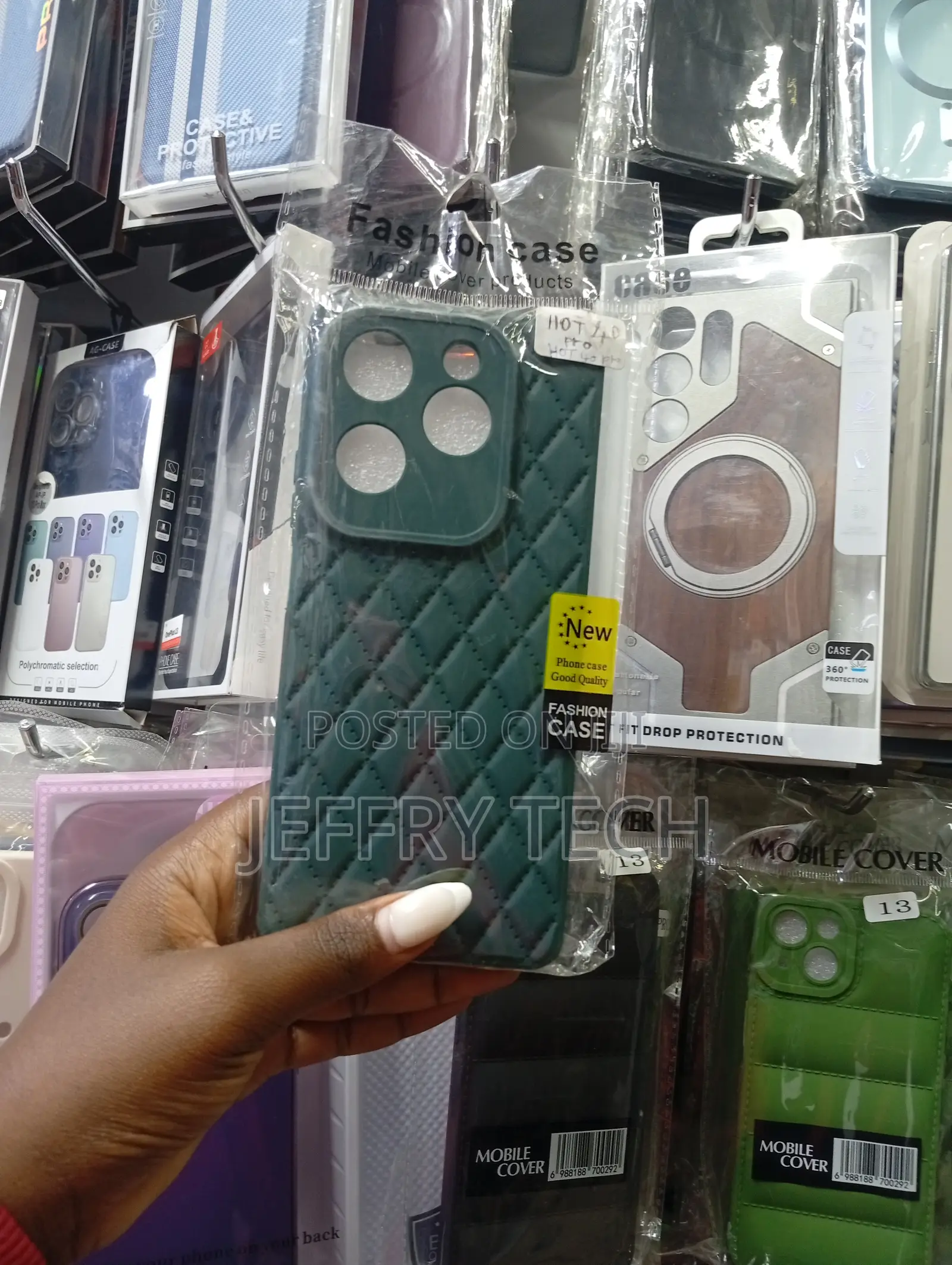 Rhombus Lambskin-Style Tpu Cover,