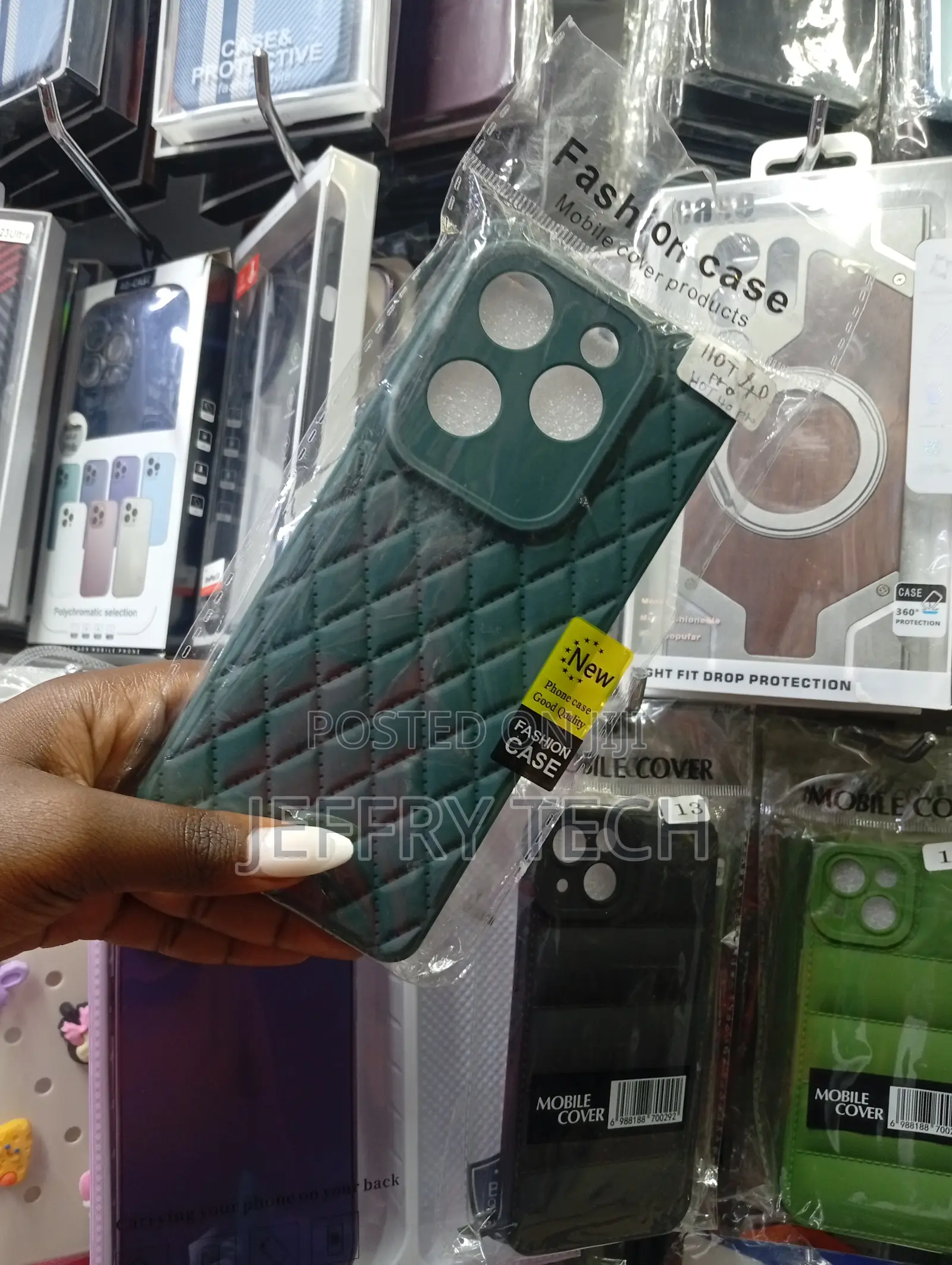 Rhombus Lambskin-Style Tpu Cover,