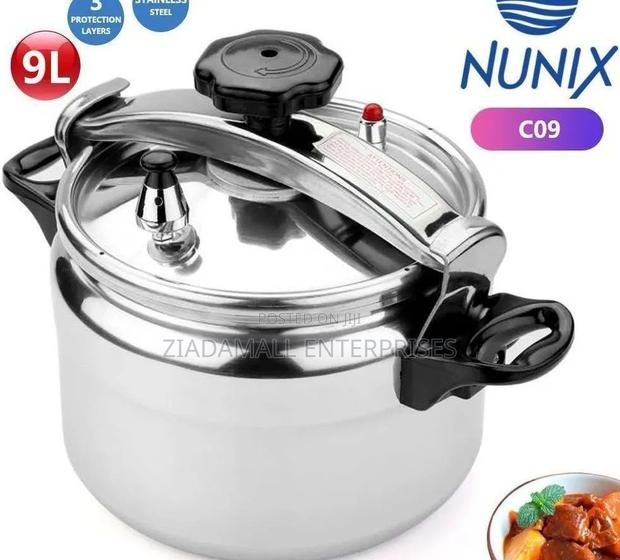 Nunix Manual Pressure Cooker 9 Litres Durable and Safe 9-Litre Stove-