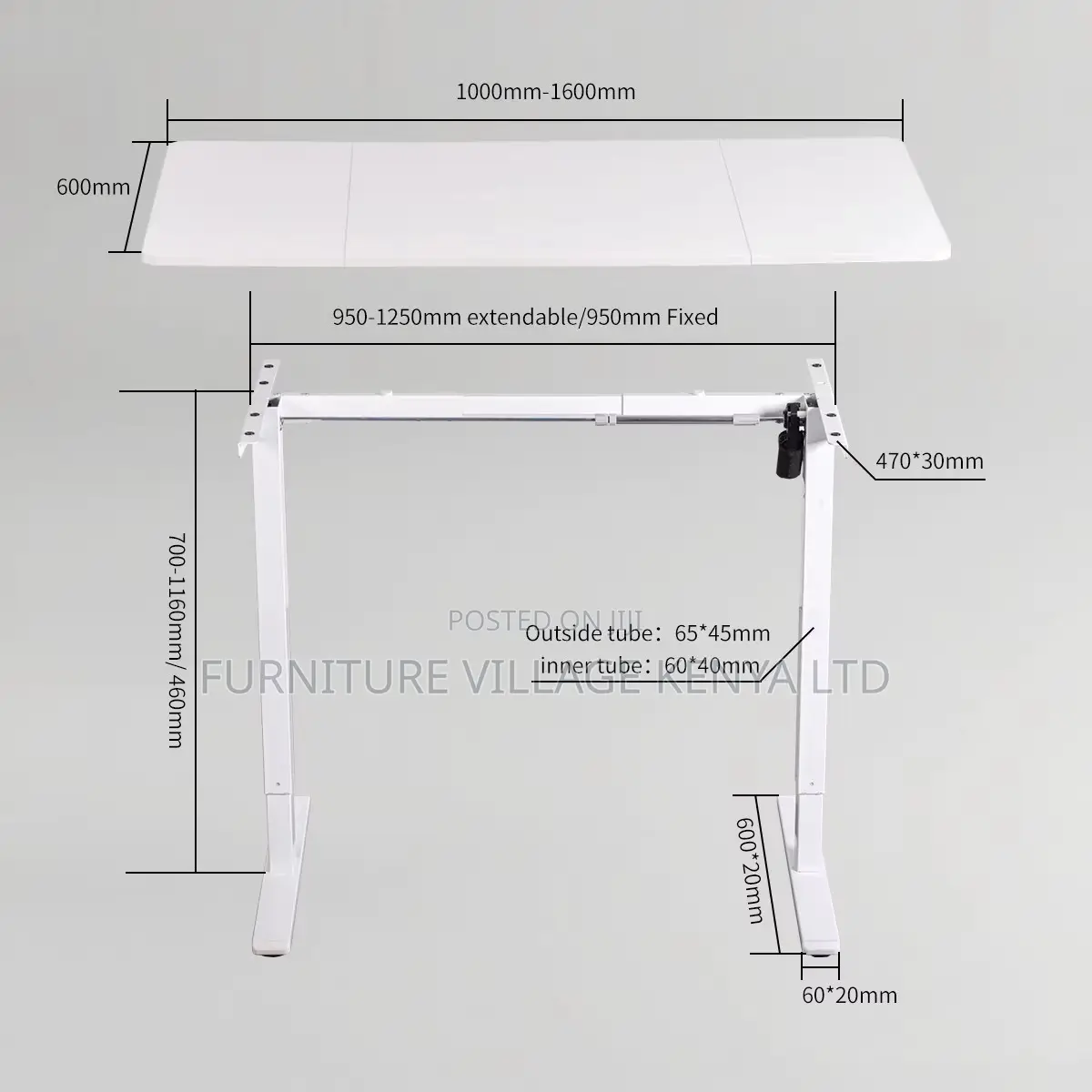 120cm White Electric Sit Stand Ergonomic Desk
