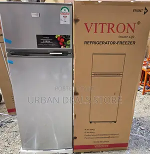 Vitron Vdr208ds 208l Double Door Fridge – Silver Hairline