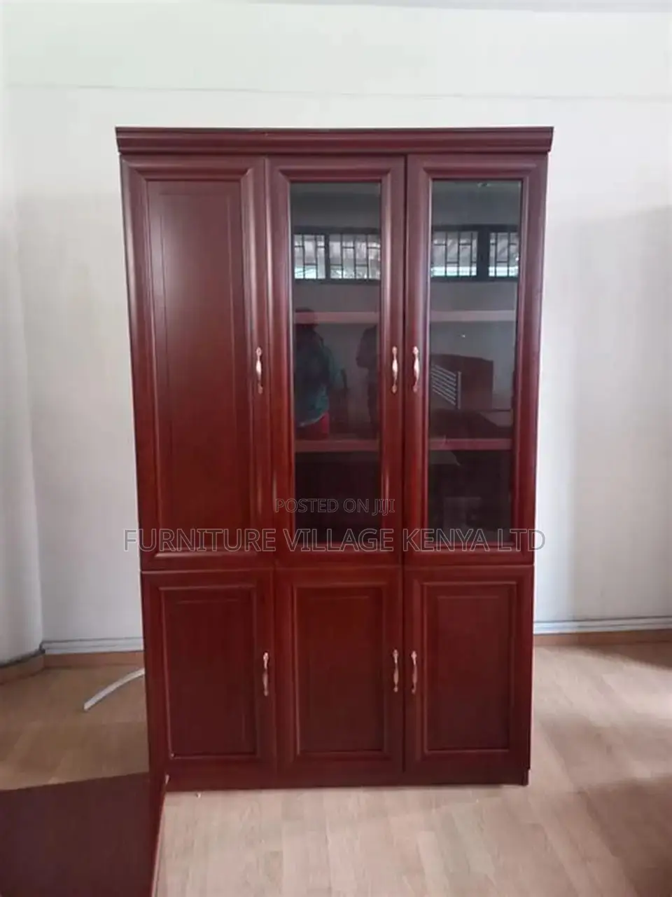 3-Door's Mahogany Glass Front Document Cabinet